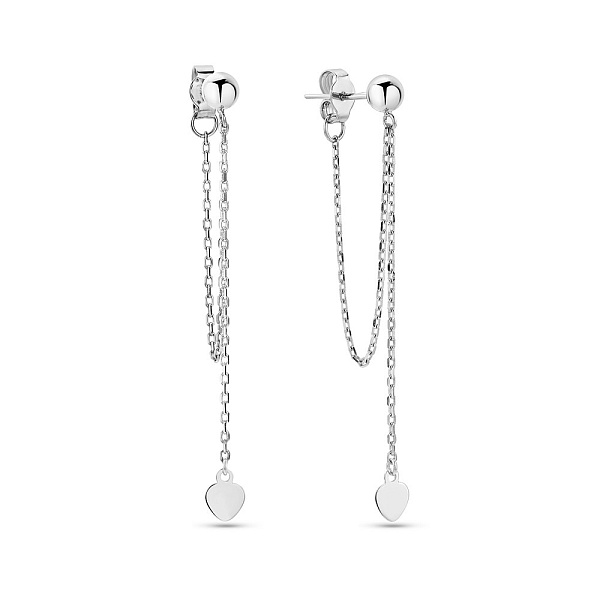 Золотые серьги Fly с цепочкой (арт. 109786/1б) – изображение 1