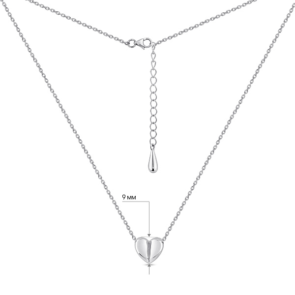 Срібне кольє Серце (арт. 7507/2430) – зображення 3