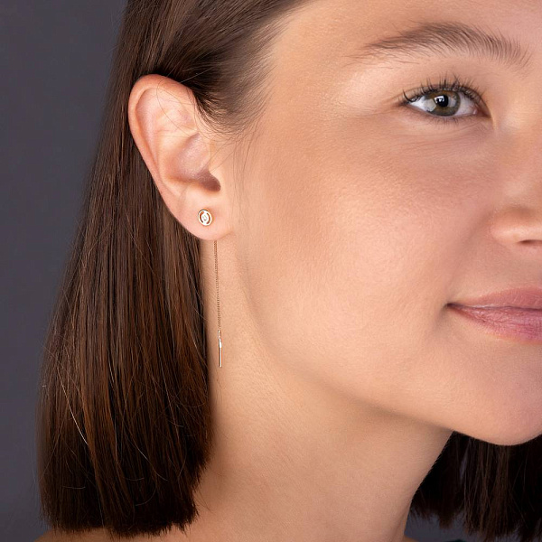 Золотые серьги протяжки (арт. 109942) – изображение 2