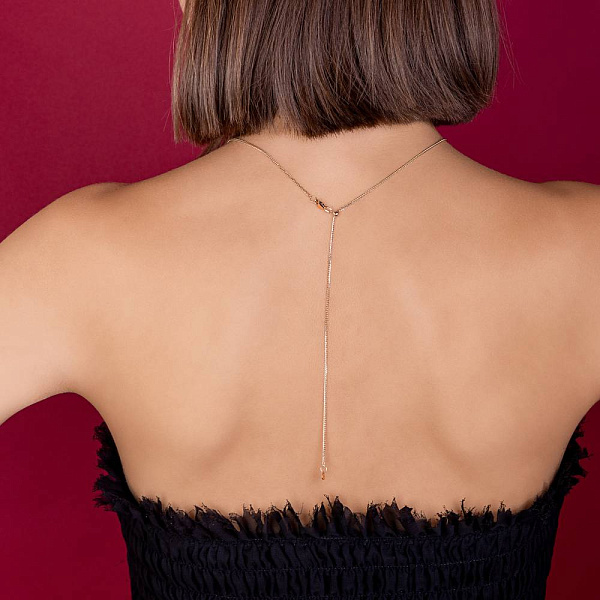 Золотий ланцюг плетіння Спіга квадратна з регулюванням довжини (арт. ц303504рз) – зображення 5