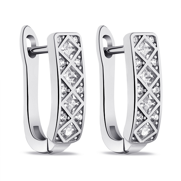 Серьги из серебра с фианитами (арт. 7502/9545) – изображение 1