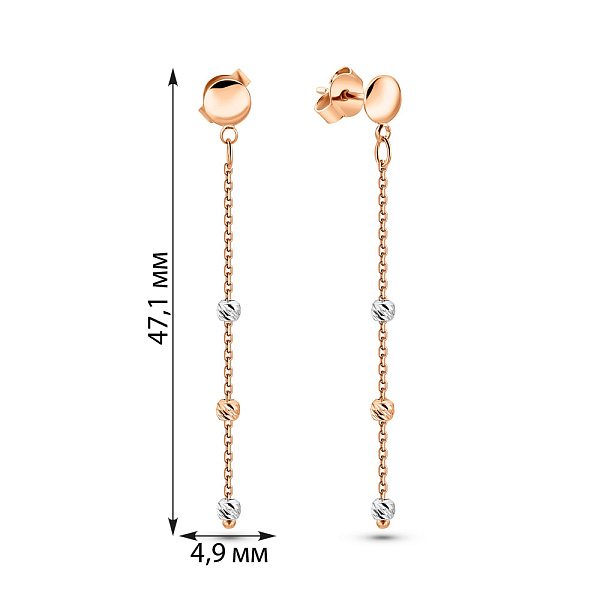 Серьги из красного и белого золота (арт. 1091164кб) – изображение 5
