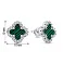 Серебряные серьги Клевер с малахитом (арт. 7518/7080/10млх) – изображение 2