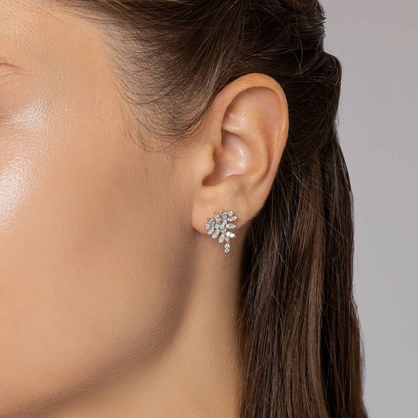 Пусеты из белого золота с бриллиантами (арт. С341603060б) – изображение 2