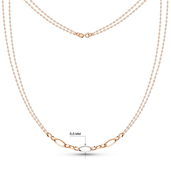 Золотое двойное колье Звенья (арт. 352632кб) – изображение 4