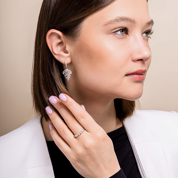 Серьги из белого золота с бриллиантами (арт. С341446050б) – изображение 4