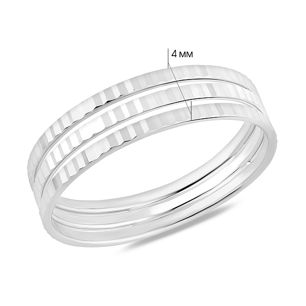 Кольцо из белого золота (арт. 140033ба) – изображение 2