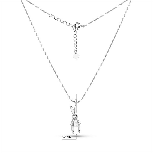 Серебряное колье Зайчик без камней (арт. 7507/2252) – изображение 3
