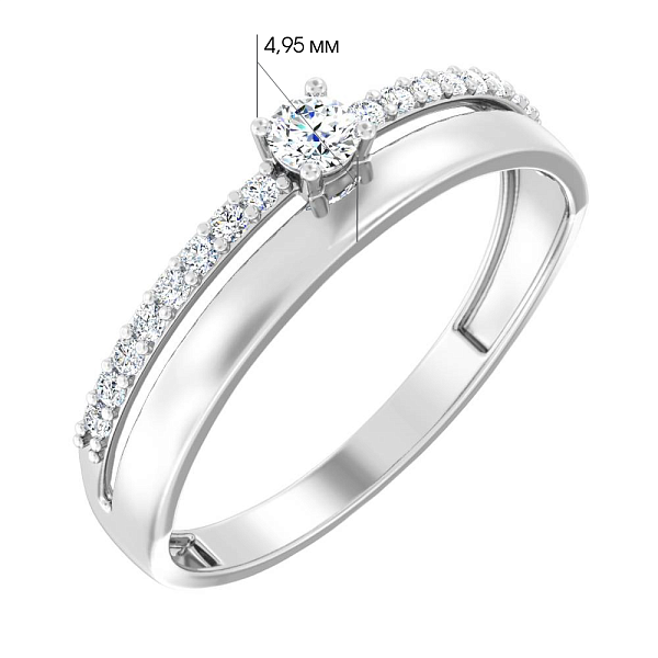 Кольцо из белого золота с бриллиантами (арт. К011146020б) – изображение 2