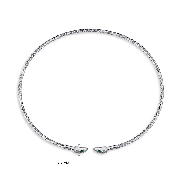 Серебряное жесткое колье с альпинитами и фианитами (арт. 7507/2187аз) – изображение 2