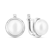 Фото Серьги из белого золота с жемчугом (арт. 115900б)