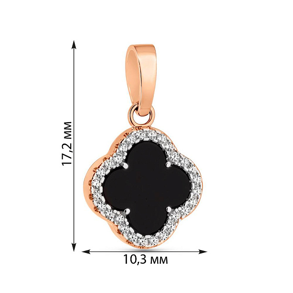 Кулон из красного золота с ониксом (арт. 441446/8о) – изображение 2