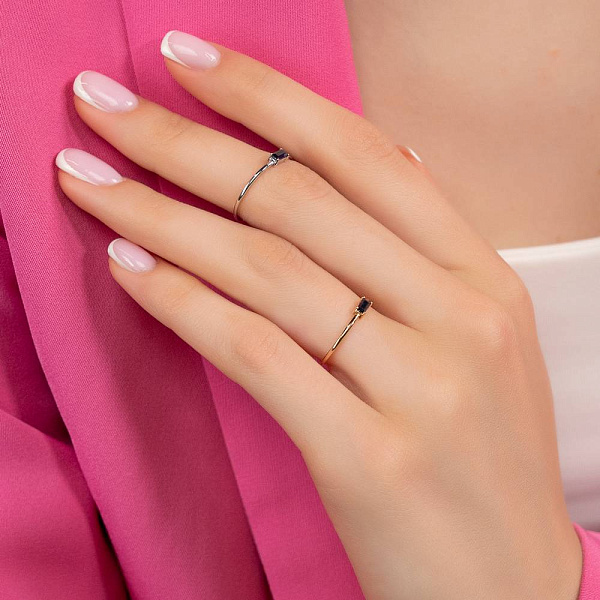 Каблучка з білого золота з сапфіром (арт. К011346бс) – зображення 2