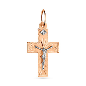 Крестик из красного золота (арт. 500546)