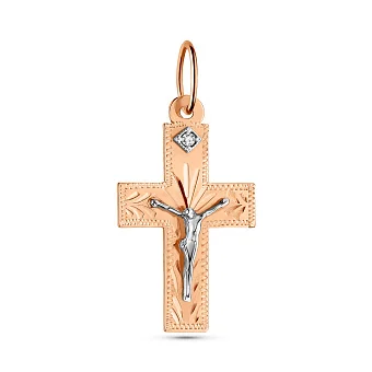 Крестик из красного золота (арт. 500546)