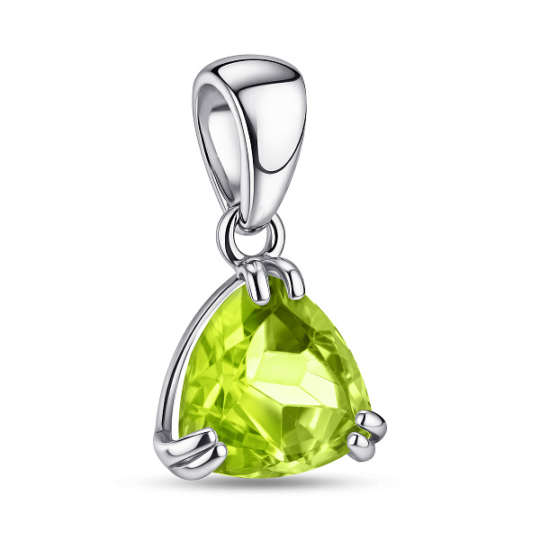 Серебряный кулон с хризолитом (арт. 7503/1690-6ХрзП) – изображение 1