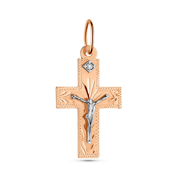 Крестик из красного золота (арт. 500546) – изображение 1