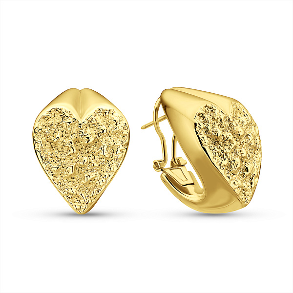 Золотые серьги Francelli Сердце без камней (арт. е1091971ж) – изображение 1