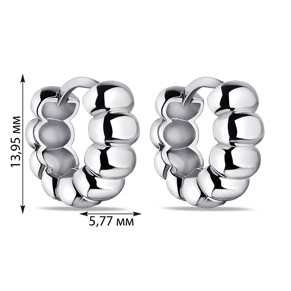 Серьги из серебра без камней (арт. 7502/9356/15) – изображение 2