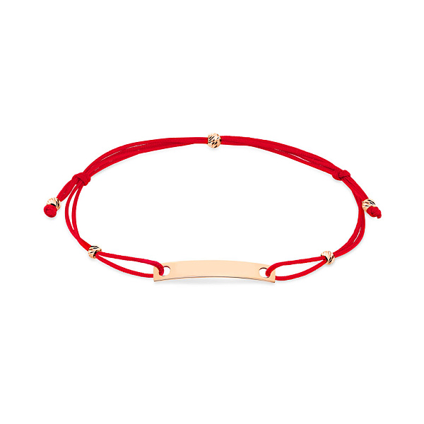 Браслет на червоній нитці з золотою пластиною (арт. 340007к) – зображення 1