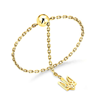 Фото Золотое патриотическое кольцо Трезубец FLY (арт. 1401132ж)