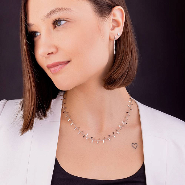 Золотые серьги с дорожкой из бриллиантов (арт. Т011566030б) – изображение 3