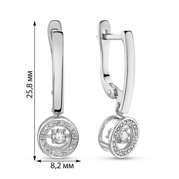 Золотые серьги с танцующим бриллиантом (арт. 2109479202) – изображение 4