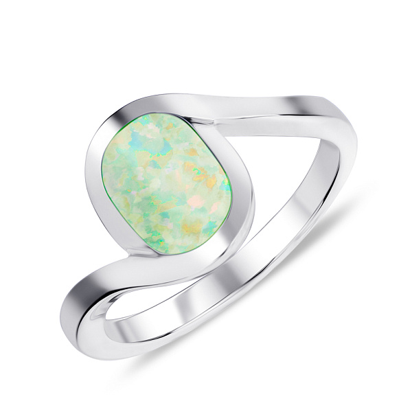 Серебряное кольцо с опалом (арт. 7501/4658Поб) – изображение 1