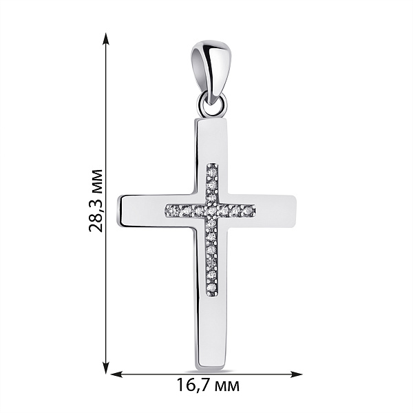 Крестик из серебра с фианитами (арт. 7503/4020/2) – изображение 2