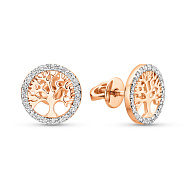 Фото Золотые серьги Дерево жизни с бриллиантами (арт. Т011543015)