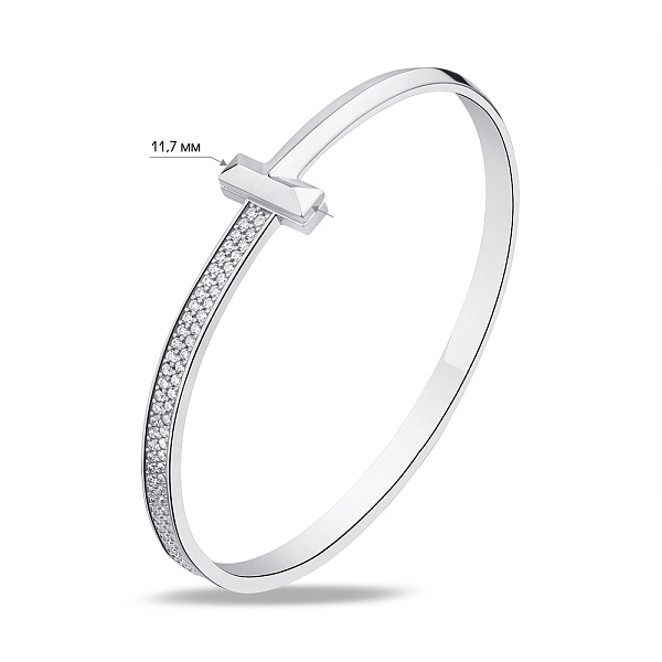 Срібний браслет-скоба Trendy Style з фіанітами (арт. 7509/3720) – зображення 2