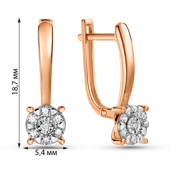 Серьги из красного золота с бриллиантами (арт. С011752020) – изображение 4