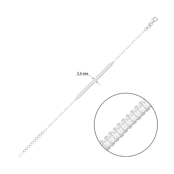 Серебряный браслет с фианитами (арт. 7509/5443) – изображение 2