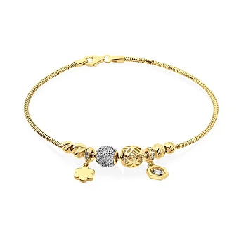 Золотой браслет в комбинированном цвете металла (арт. 324621жбП2)