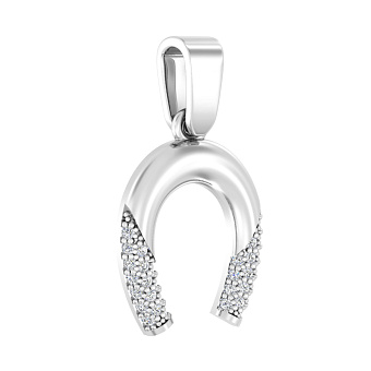 Золотая подвеска Подкова с фианитами (арт. 440366б)