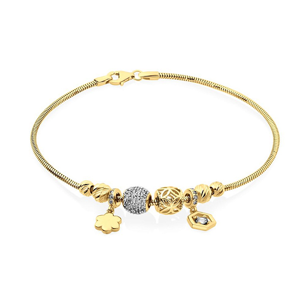 Золотой браслет в комбинированном цвете металла (арт. 324621жбП2) – изображение 1