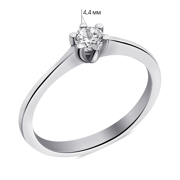 Кольцо из серебра с фианитом (арт. 7501/5048/1) – изображение 2