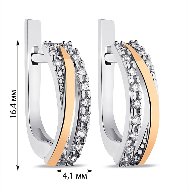 Серебряные серьги с фианитами (арт. 7202/025сю) – изображение 3