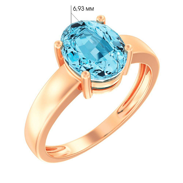 Каблучка з червоного золота з топазом (арт. 141089Птг) – зображення 2