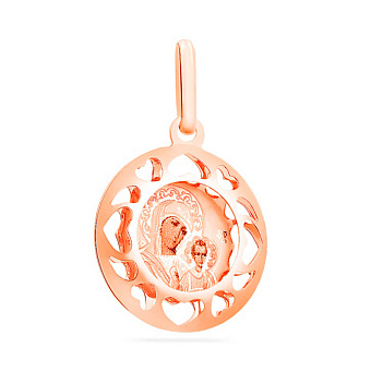 Золота ладанка іконка Божа Матір Казанська (арт. 420952К)