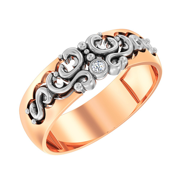 Золотое кольцо с фианитом (арт. 145700) – изображение 1