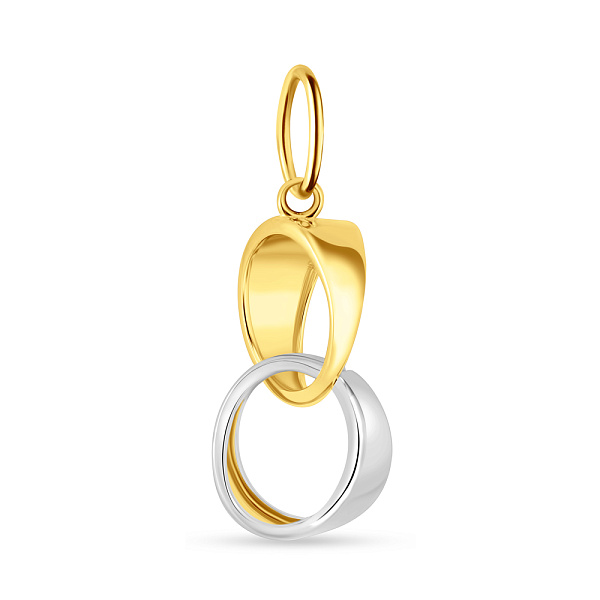Золотой подвес в желтом и белом цвете металла (арт. 424534жб) – изображение 1