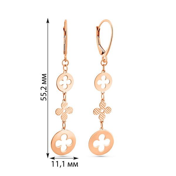 Золотые серьги с подвесками (арт. 1091265) – изображение 5