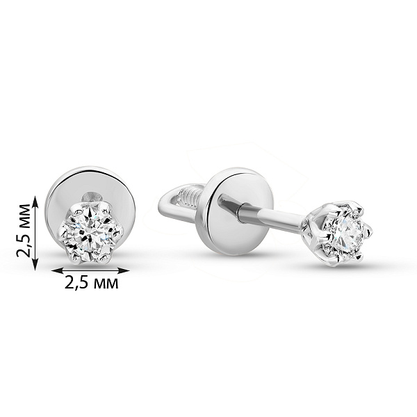 Золотые сережки-пусеты с бриллиантами (арт. 2109868202) – изображение 2