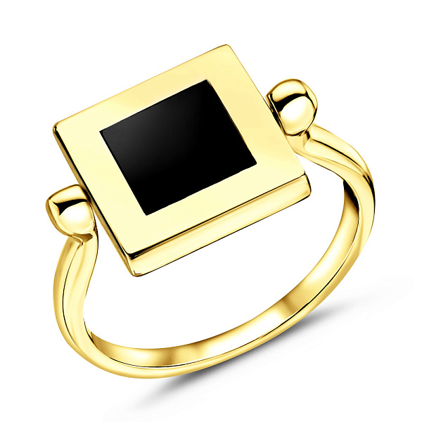 Золота каблучка з оніксом (арт. 153354жо) – зображення 1