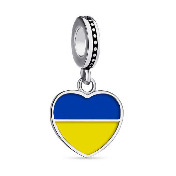 Срібний патріотичний шарм з емаллю (арт. 7903/3642есж) – зображення 1