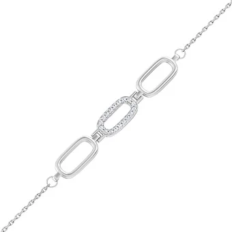 Браслет з білого золота з діамантами (арт. Б011568010б)