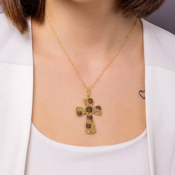 Золотой крестик Francelli (арт. 424848жкр) – изображение 2