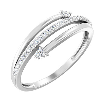 Золота каблучка з доріжкою з діамантів (арт. К011438010б)