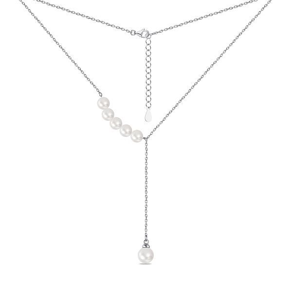 Серебряное колье с жемчугом (арт. 7507/1446жб) – изображение 2